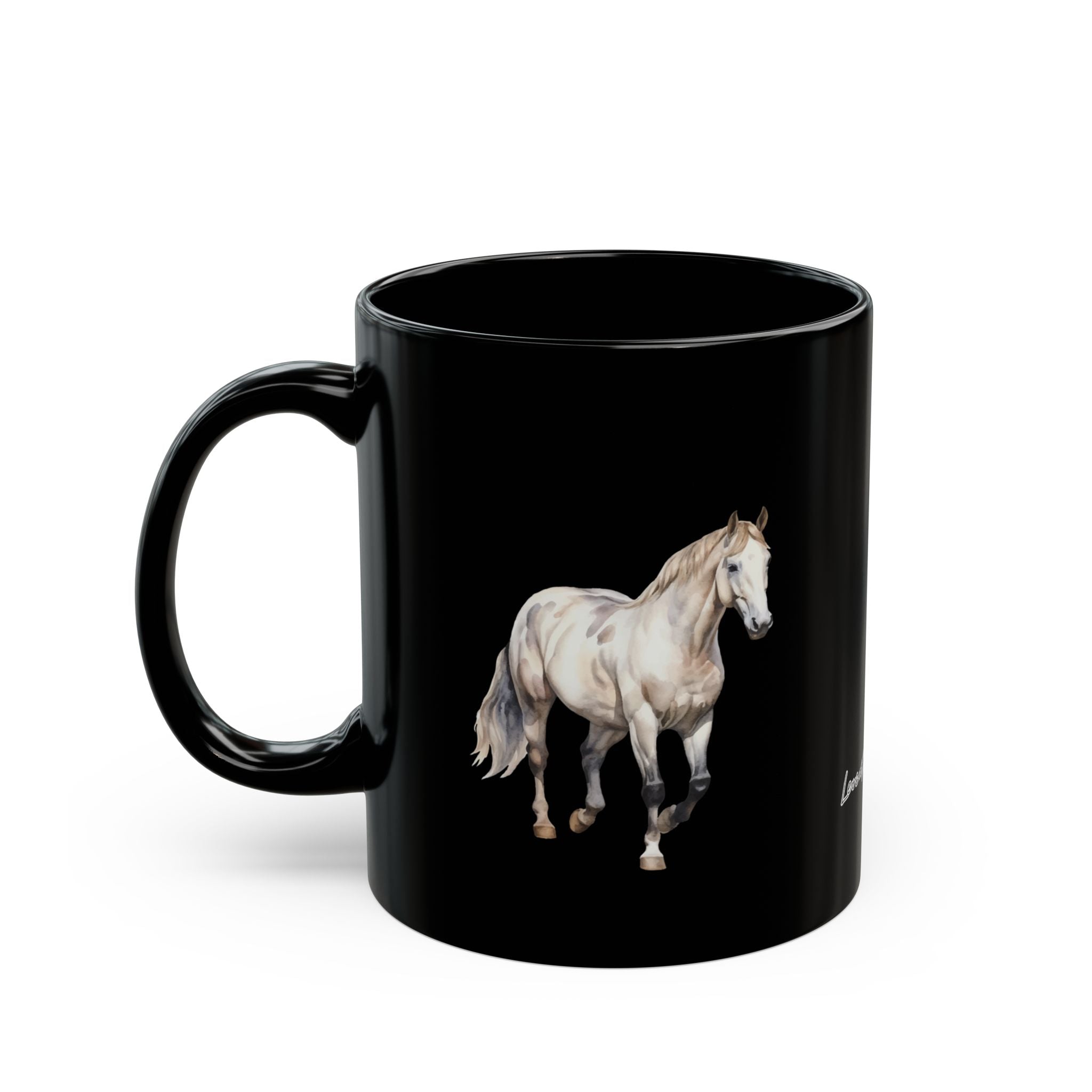 Horses and logo Black Mug | Perfect Gift for Horse Lovers, Coffee Lovers, Equestrian Decor, Animal Lovers, Unique Collectible