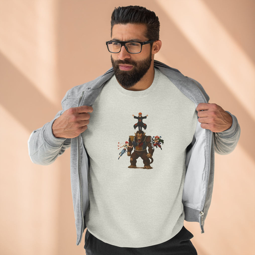 big fight Unisex Cartoon Sweatshirt with Fun Character Design, Graphic Sweatshirt for Fans, Cozy Gift for Birthdays, Casual Wear, Unique Apparel