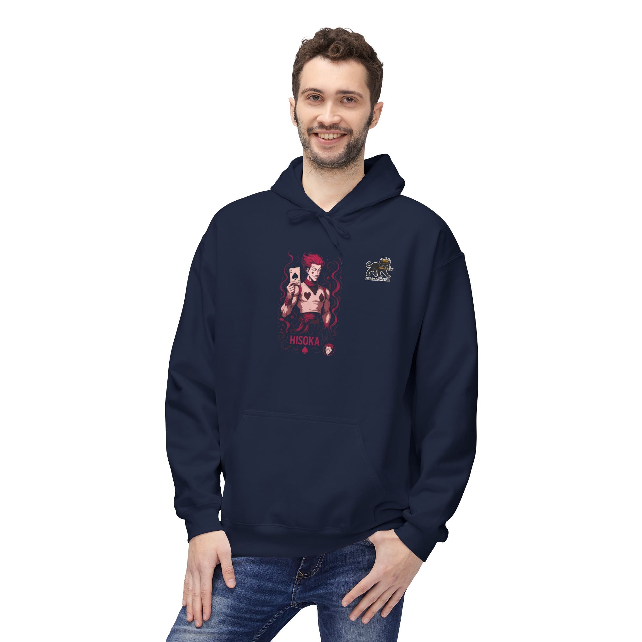card Hisoka-Inspired Unisex Hoodie, Anime Apparel, Cozy Hoodie for Fans, Gift for Gamers, Stylish Streetwear